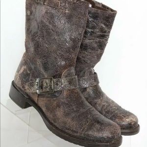 Frye size 7 distressed brown leather boots